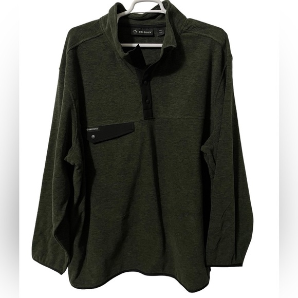 Dri-Duck Mens Green Fleece UPF50 1/4 Snap Jacket Sweater size 4XL - Picture 1 of 9